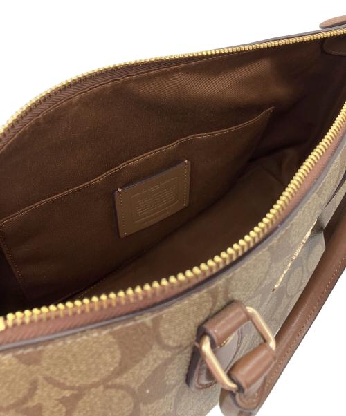COACH（コーチ）COACH (コーチ) ハンドバッグ　COACH　サッチェル・シグネチャー キャンバス　ブラウン　細かいシミ・金具キズ有 ブラウンの古着・服飾アイテム