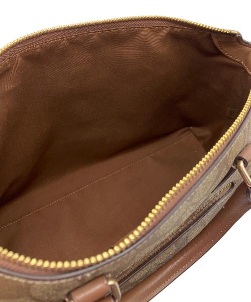 COACH（コーチ）COACH (コーチ) ハンドバッグ　COACH　サッチェル・シグネチャー キャンバス　ブラウン　細かいシミ・金具キズ有 ブラウンの古着・服飾アイテム