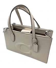 COACH（コーチ）の古着「ショルダーバッグ　COACH　ニーナ スモール トート　ベージュ」｜ベージュ