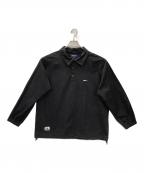 DESCENDANTディセンダント）の古着「ハーフボタンシャツ DESCENDANT 23SS KEYS LS SHIR」｜ブラック