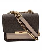 MICHAEL KORSマイケル・コース）の古着「チェーンショルダーバッグMICHAEL KORS 32H9GJ4C0B 金具ハガレ有ブラウン」｜ブラウン