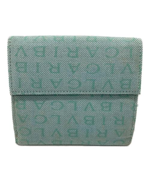 BVLGARI（ブルガリ）BVLGARI (ブルガリ) Wホック財布 ミントグリーンの古着・服飾アイテム
