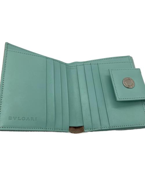 BVLGARI（ブルガリ）BVLGARI (ブルガリ) Wホック財布 ミントグリーンの古着・服飾アイテム