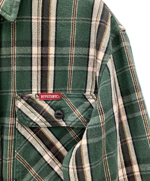 Hysteric Glamour（ヒステリックグラマー）Hysteric Glamour (ヒステリックグラマー) Hysteric Glamour HG CENTURY刺繍 ナッピング加工ワークシャツ グリーン サイズ:Ｓの古着・服飾アイテム