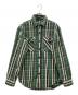 Hysteric Glamour（ヒステリックグラマー）の古着「Hysteric Glamour HG CENTURY刺繍 ナッピング加工ワークシャツ」｜グリーン