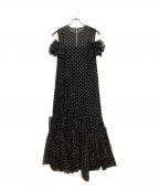 Snidelスナイデル）の古着「ランダムフリルチュールドレス」｜ブラック