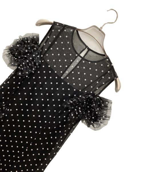 Snidel（スナイデル）Snidel (スナイデル) ランダムフリルチュールドレス ブラック サイズ:1の古着・服飾アイテム