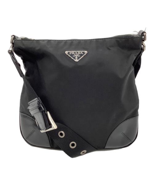 PRADA（プラダ）PRADA (プラダ) ナイロンショルダーバッグ ブラックの古着・服飾アイテム