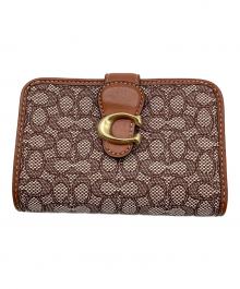 COACH（コーチ）の古着「2つ折り財布 COACH シグネチャー ダビー ブラウン F2381」｜ブラウン