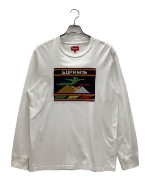 SUPREME（シュプリーム）SUPREME (シュプリーム) Needlepoint Patch L/S Supremeホワイト ホワイト サイズ:Mの古着・服飾アイテム