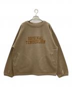 TENDERLOINテンダーロイン）の古着「MOSS STITCH SWEAT TENDERLOIN鹿の子」｜ブラウン
