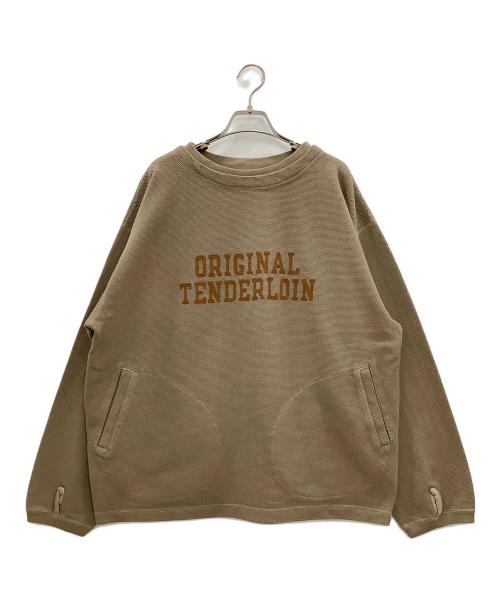 TENDERLOIN（テンダーロイン）TENDERLOIN (テンダーロイン) MOSS STITCH SWEAT TENDERLOIN鹿の子 ブラウン サイズ:SIZE Lの古着・服飾アイテム