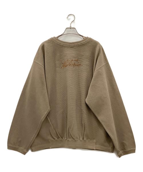 TENDERLOIN（テンダーロイン）TENDERLOIN (テンダーロイン) MOSS STITCH SWEAT TENDERLOIN鹿の子 ブラウン サイズ:SIZE Lの古着・服飾アイテム