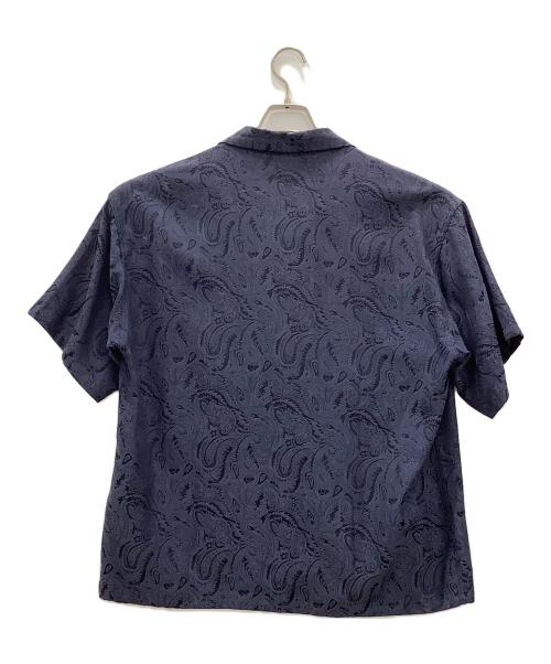 flagstuff（フラグスタフ）flagstuff (フラグスタフ) 半袖シャツFLAGSTUFFペイズリー襟ヨゴレ有 ネイビー サイズ:Ｍの古着・服飾アイテム