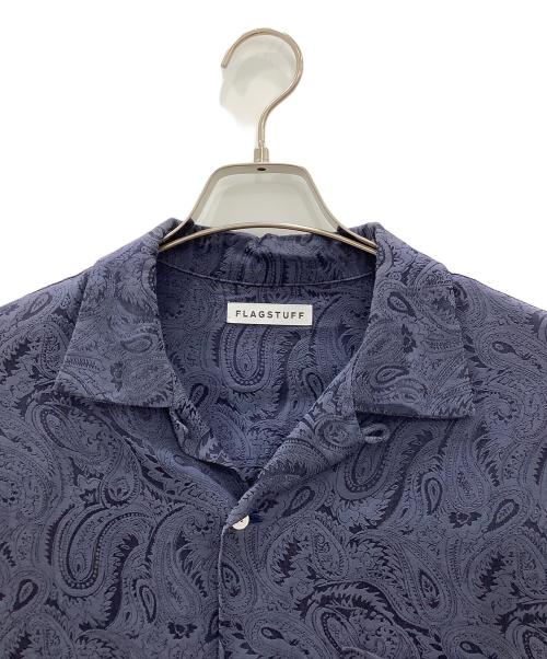 flagstuff（フラグスタフ）flagstuff (フラグスタフ) 半袖シャツFLAGSTUFFペイズリー襟ヨゴレ有 ネイビー サイズ:Ｍの古着・服飾アイテム