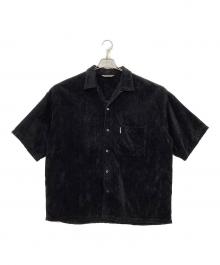COOTIE PRODUCTIONS（クーティープロダクツ）の古着「半袖シャツCOOTIE PRODUCTIONS　Garment Dyed L/C Velvet Open Collar S/S Shirt ★買取強化品★」｜ブラック