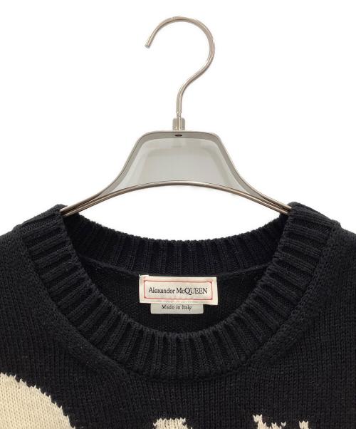 ALEXANDER McQUEEN（アレキサンダーマックイーン）ALEXANDER McQUEEN (アレキサンダーマックイーン) 厚手ニットALEXANDER McQUEENブラック×ホワイト ブラック×ホワイト サイズ:SIZE Lの古着・服飾アイテム