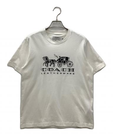 COACH コーチ Tシャツ・カットソー L 白 【古着】【中古】【送料無料】 中古・古着通販】COACH (コーチ) 半袖カットソー ホワイト サイズ:M