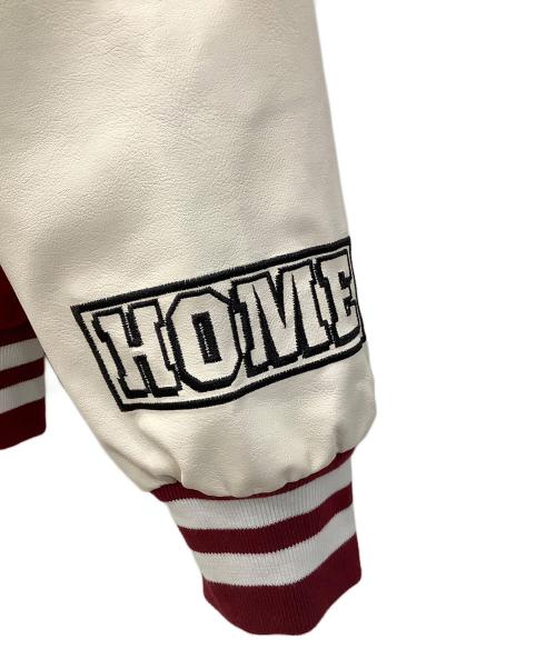 MIUI-T（フメイ）MIUI-T (フメイ) HOMEMADE スタジャン MIUI-T HOMEMADE レッド×ホワイト レッド×ホワイト サイズ:SIZE Lの古着・服飾アイテム