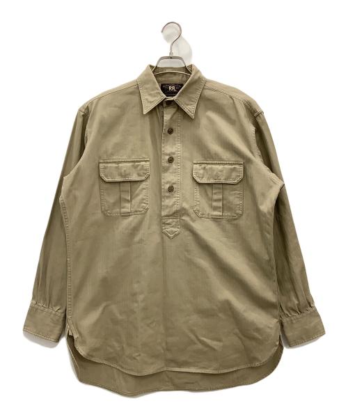 RRL（ダブルアールエル）RRL (ダブルアールエル) プルオーバーシャツRRLベージュ三ツ星タグ ベージュ サイズ:SIZE Mの古着・服飾アイテム