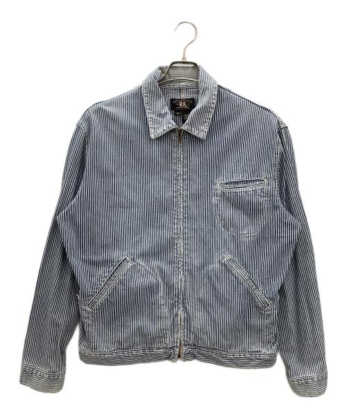 RRL（ダブルアールエル）RRL (ダブルアールエル) ヒッコリーブルゾン RRL ブルー 使用感有 三ツ星タグ ブルー サイズ:SIZE Sの古着・服飾アイテム