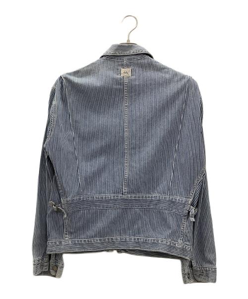 RRL（ダブルアールエル）RRL (ダブルアールエル) ヒッコリーブルゾン RRL ブルー 使用感有 三ツ星タグ ブルー サイズ:SIZE Sの古着・服飾アイテム