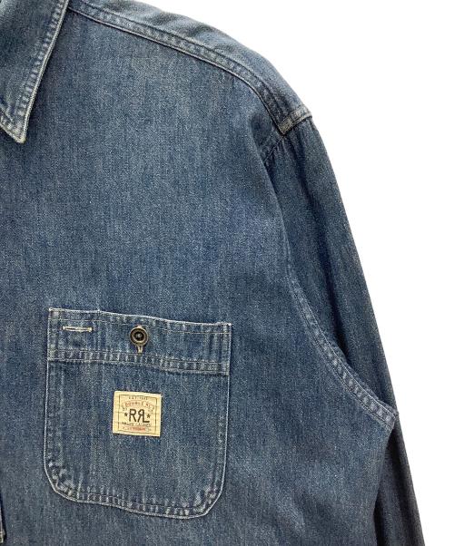 RRL（ダブルアールエル）RRL (ダブルアールエル) プルオーバーデニムシャツ RRL インディゴ 三ツ星タグ SIZE M インディゴ サイズ:SIZE Mの古着・服飾アイテム