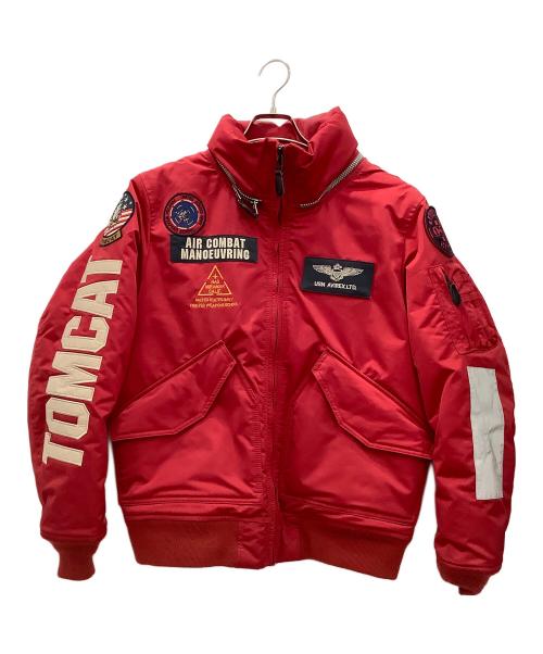 AVIREX（アヴィレックス）AVIREX (アヴィレックス) フライトジャケットAVIREXレッド6102176 レッド サイズ:SIZE Lの古着・服飾アイテム