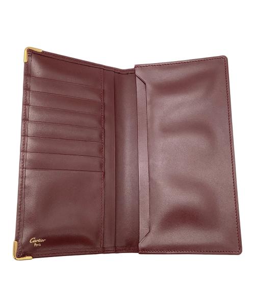 Cartier（カルティエ）Cartier (カルティエ) 札入れ　Cartier　マストライン　ボルドー ボルドーの古着・服飾アイテム
