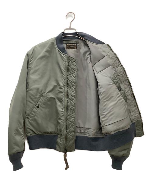 ALPHA（アルファ）ALPHA (アルファ) MA-1ジャケット ALPHA セージグリーン リブに小穴有 セージグリーン サイズ:SIZE Lの古着・服飾アイテム