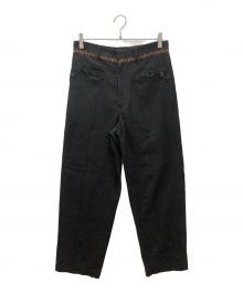 BED J.W. FORD（ベッドフォード）の古着「Cotton/Cashmere tapered trousers」｜ブラック