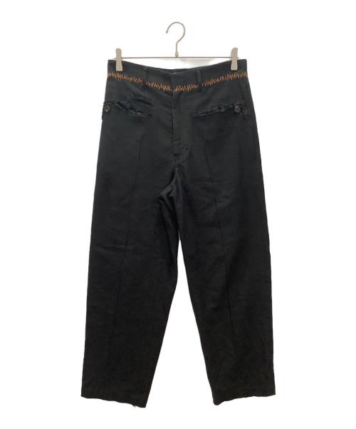 BED J.W. FORD（ベッドフォード）BED J.W. FORD (ベッドフォード) Cotton/Cashmere tapered trousers ブラックの古着・服飾アイテム