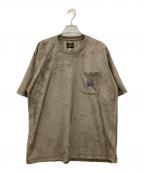 Needlesニードルズ）の古着「PAPILLON EMB POCKET TEE R/PE VELOUR」｜ベージュ