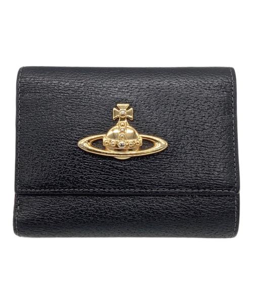 Vivienne Westwood（ヴィヴィアンウエストウッド）Vivienne Westwood (ヴィヴィアンウエストウッド) 3つ折り財布Vivienne Westwoodブラック金具キズ、角スレ有 ブラックの古着・服飾アイテム