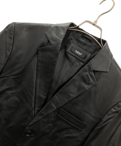 safari HOMME（サファリオム）safari HOMME (サファリオム) ラムレザージャケット ブラック サイズ:Mの古着・服飾アイテム