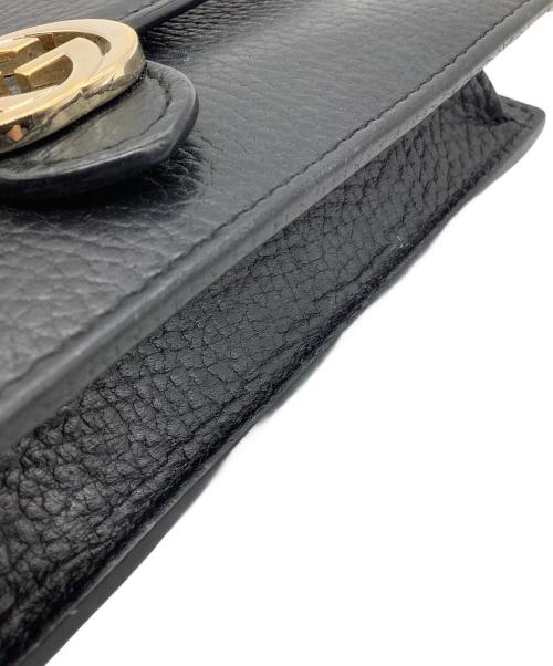GUCCI（グッチ）GUCCI (グッチ) インターロッキング・チェーンショルダーバッグGUCCI金具キズ有0416ブラック ブラックの古着・服飾アイテム