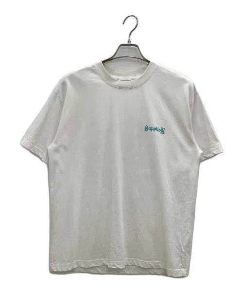 SUPPLIER（サプライヤー）SUPPLIER (サプライヤー) 半袖カットソー　ラインストーンロゴ ホワイト サイズ:Mの古着・服飾アイテム