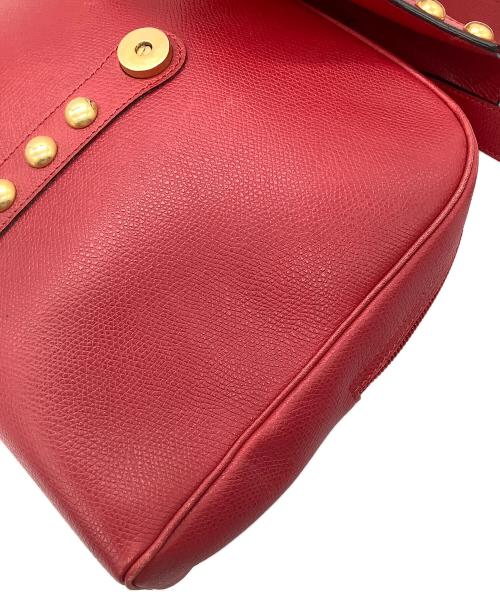 Yves Saint Laurent（イヴサンローラン）Yves Saint Laurent (イヴサンローラン) Yスタッズサッチェル　Yves Saint Laurent　レッド レッドの古着・服飾アイテム