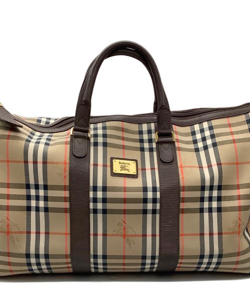 BURBERRY（バーバリー）BURBERRY (バーバリー) ボストンバッグ　BURBERRY　ベージュ　ノバチェック ベージュの古着・服飾アイテム