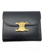 CELINEセリーヌ）の古着「トリオンフ スモールフラップウォレット」｜ブラック