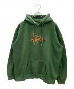 stussyステューシー）の古着「プルオーバーパーカー」｜グリーン