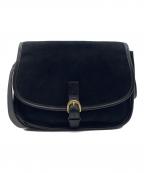 POLPETTAポルペッタ）の古着「ショルダーバッグ　POLPETTA　オイルドスエード ショルダー バッグ　ブラック」｜ブラック