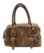 PRADAプラダ）の古着「ハンドバッグ　スウェード」｜ブラウン