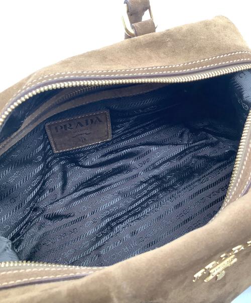 PRADA（プラダ）PRADA (プラダ) ハンドバッグ　スウェード ブラウンの古着・服飾アイテム