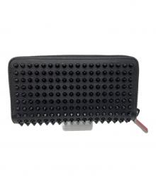 Christian Louboutin（クリスチャン・ルブタン）の古着「長財布　Christian Louboutin　ラウンドファスナー　ブラック　スタッズ欠品有」｜ブラック