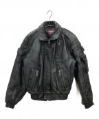 KISS RACINGキスレーシング）の古着「ダブルライダースジャケット」｜ブラック