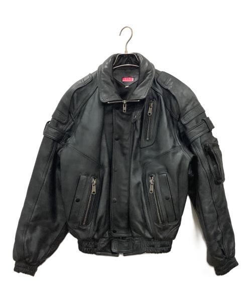 KISS RACING（キスレーシング）KISS RACING (キスレーシング) ダブルライダースジャケット ブラック サイズ:Lの古着・服飾アイテム