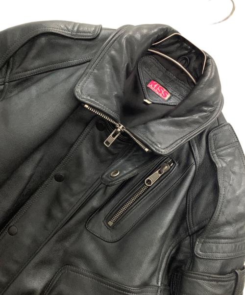 KISS RACING（キスレーシング）KISS RACING (キスレーシング) ダブルライダースジャケット ブラック サイズ:Lの古着・服飾アイテム