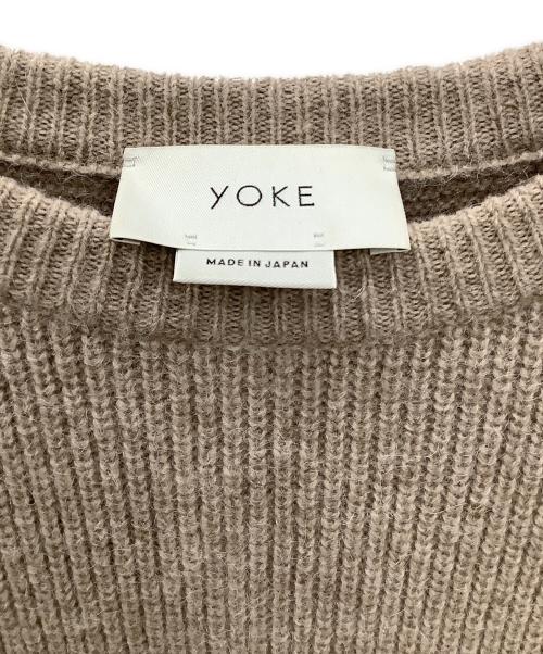 YOKE（ヨーク）YOKE (ヨーク) 厚手ニット　YOKE　メンズ　ベージュ　YK19AW0065S　7G ALPACA WOOL CARDIGAN RIB STITCH KNIT ベージュ サイズ:Sの古着・服飾アイテム