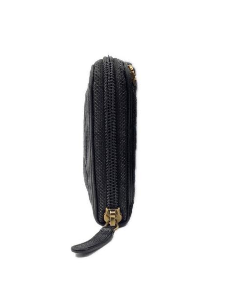 CHANEL（シャネル）CHANEL (シャネル) ラウンドファスナー財布　CHANEL　ボーイシャネル　キャビアスキン ブラックの古着・服飾アイテム